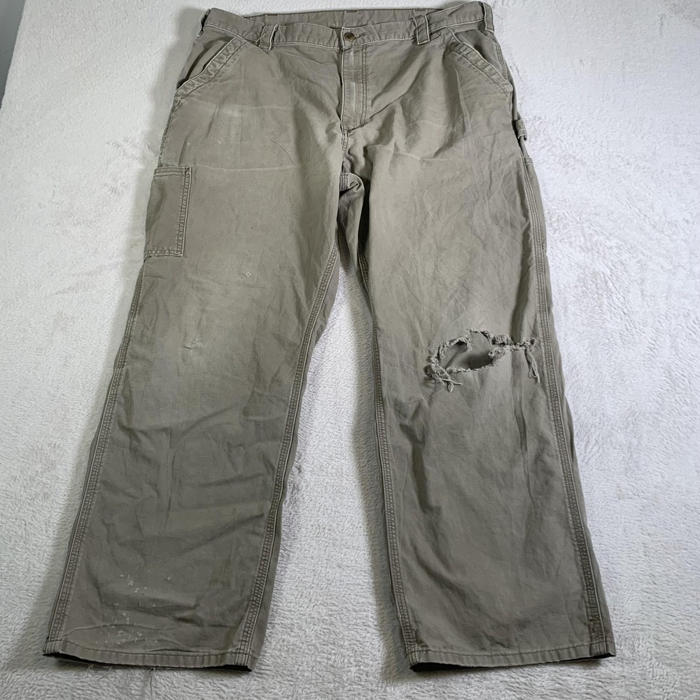 Carhartt‎ Pants Mens 40x30 Tan B151 Loose Original Fit Work Carpenter Canvas